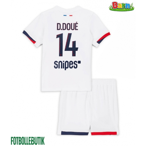 Paris Saint-Germain Desire Doue #14 Bortaställ Barn 2025-26 Kortärmad (+ Korta byxor)